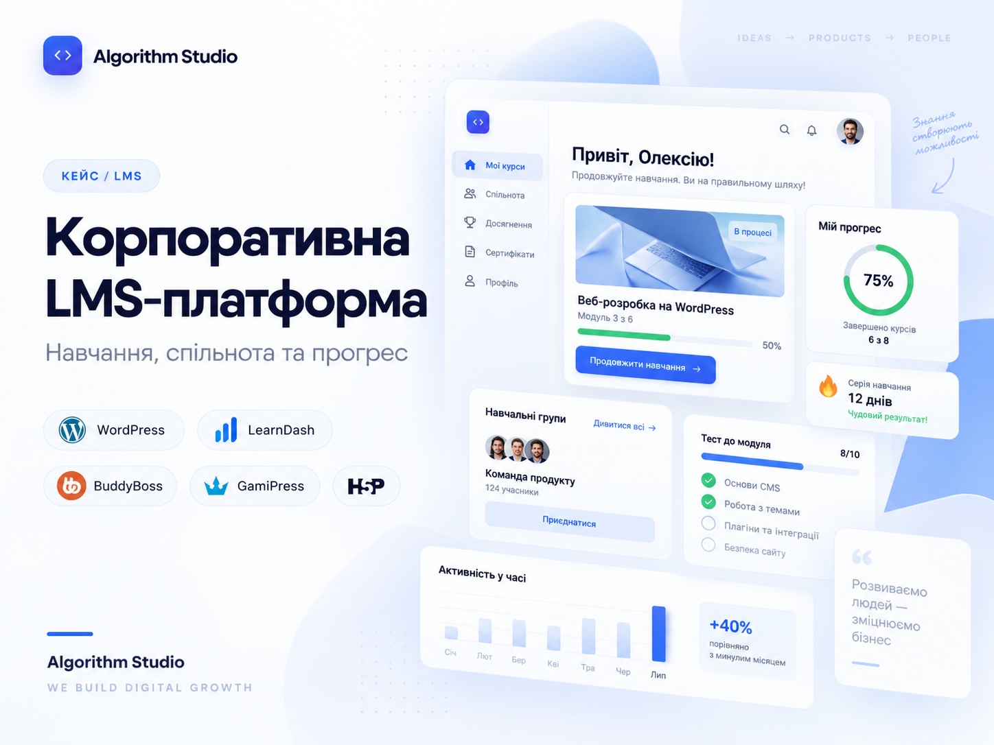 Корпоративна LMS-платформа: навчання, спільнота та прогрес